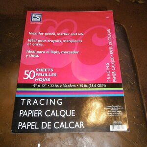 Tracing Paper Pad 50 Sheets 9”x 12” Ideal for Pencil, Marker & Ink